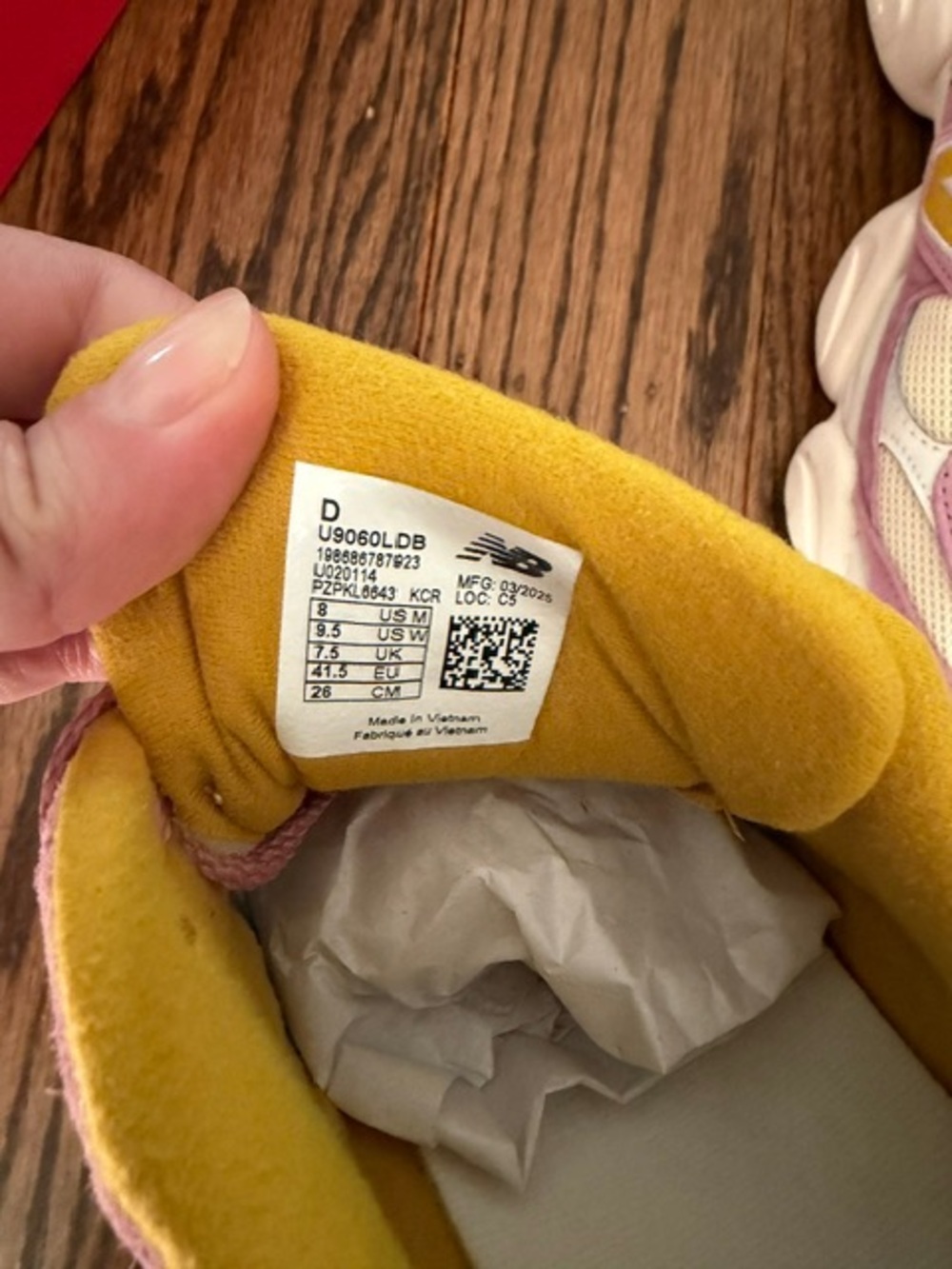 New Balance 9060 Athletic Sneakers in Pink/Yellow - Picture 2 of 3